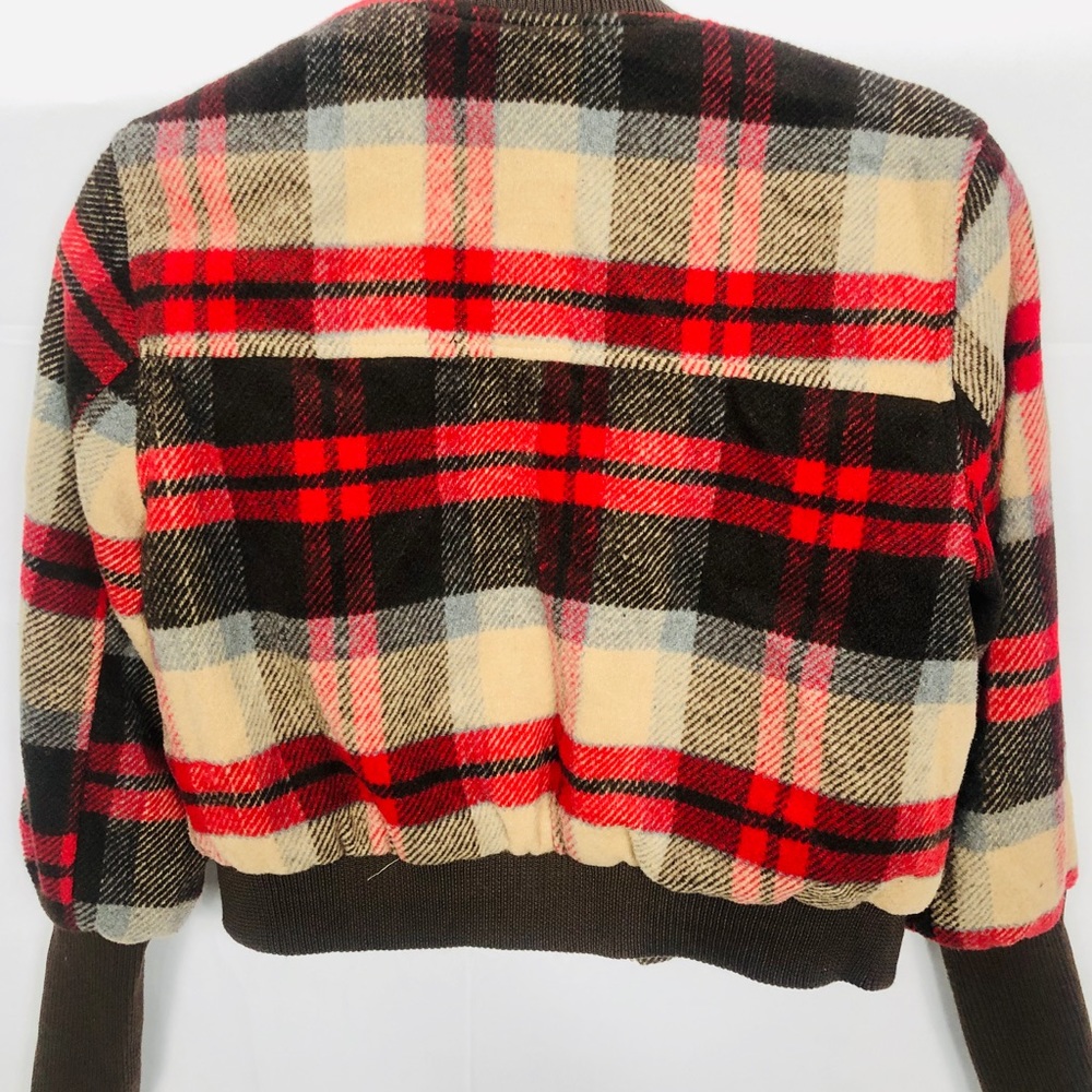 36 point 5 Women’s Cropped Flannel Bomber Jacket - Picture 4 of 6